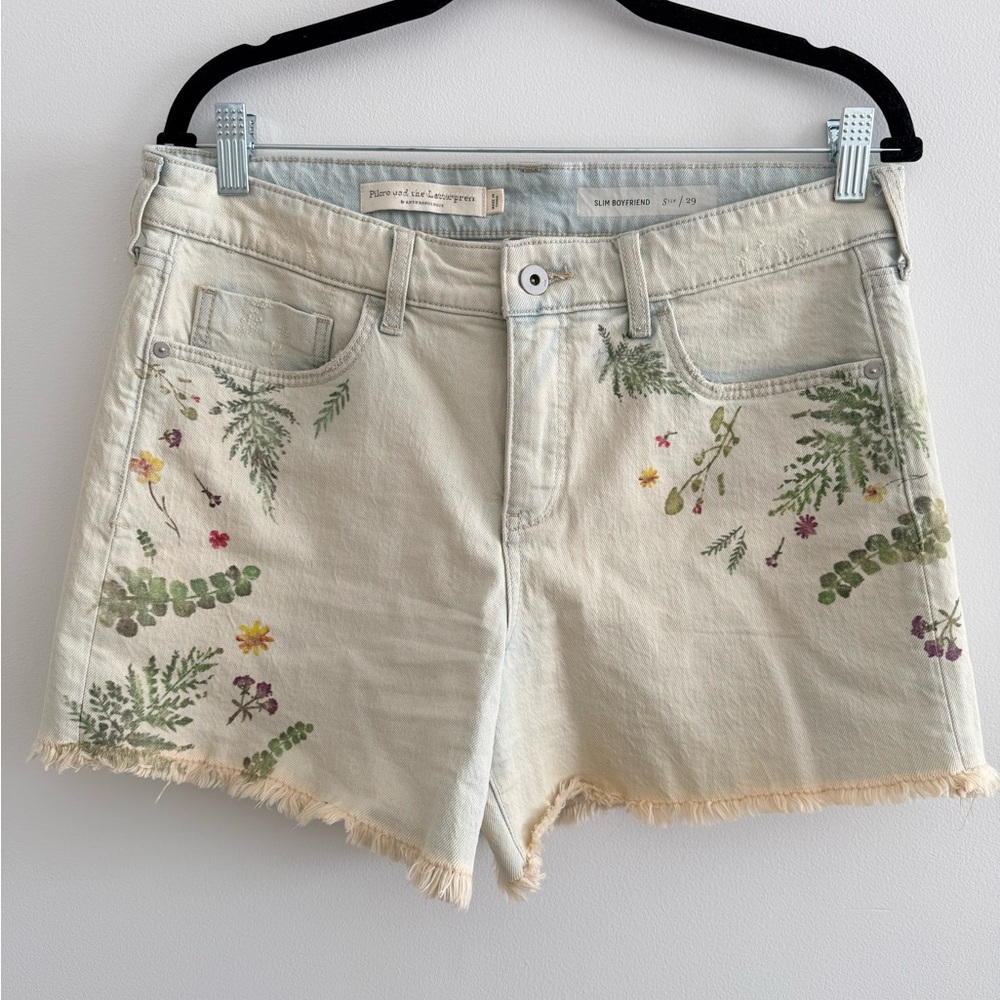 Pilcro and the Letterpress Floral Print Jean Shorts
